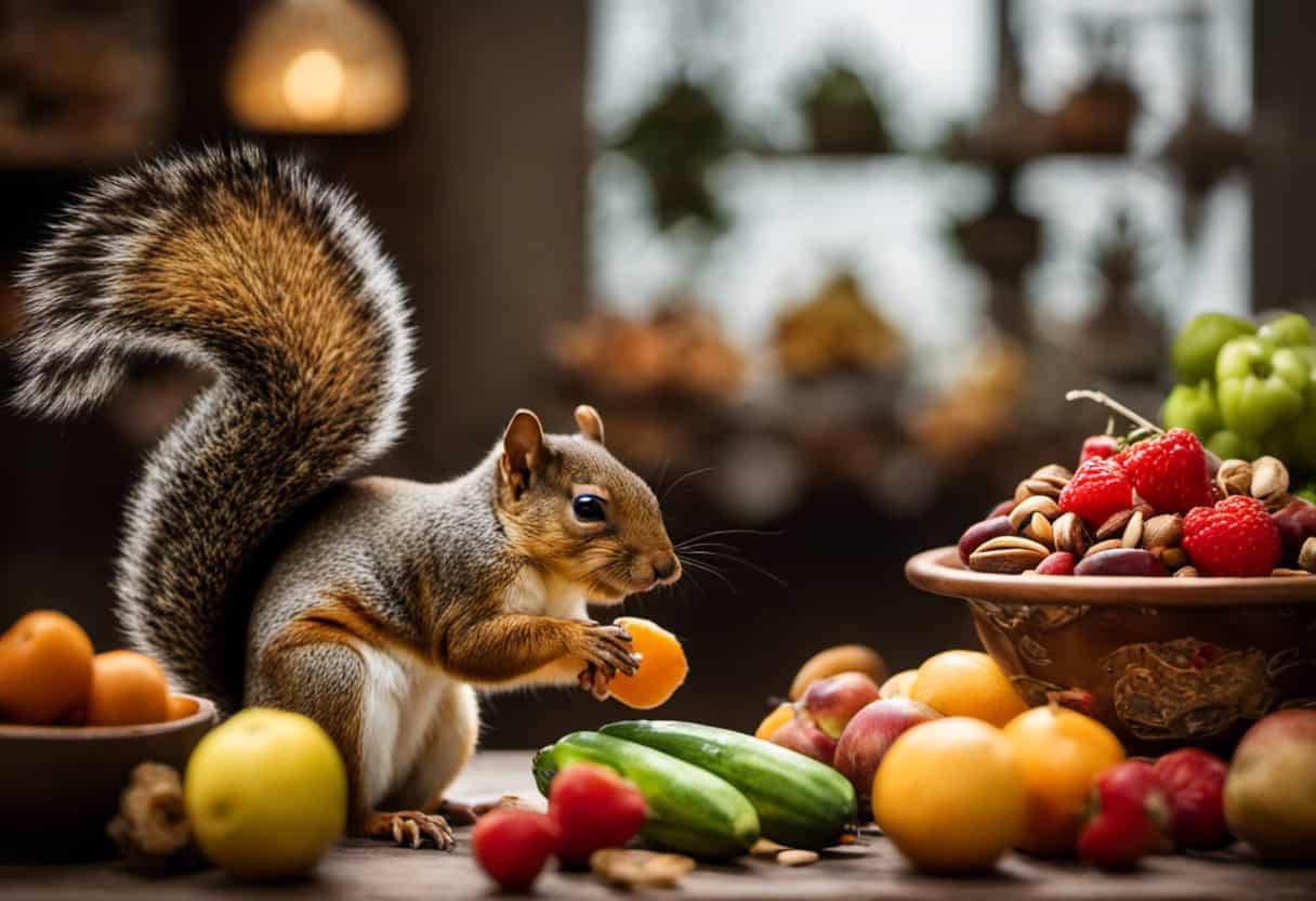 An image capturing the essence of feeding and nutrition for pet squirrels