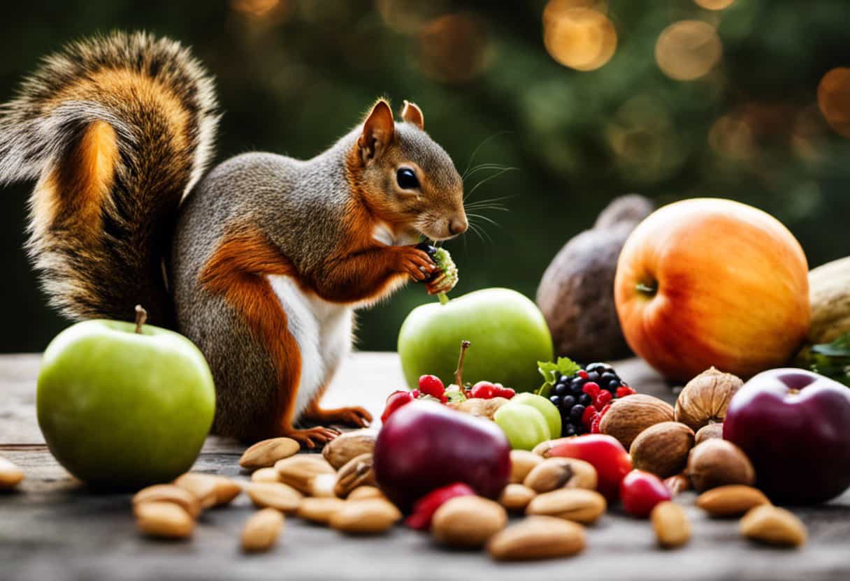 An image capturing the essence of a well-balanced squirrel diet