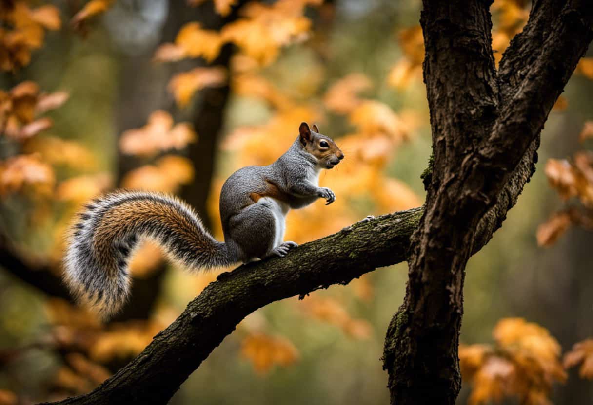 An image capturing the distinct behavioral characteristics of male squirrels