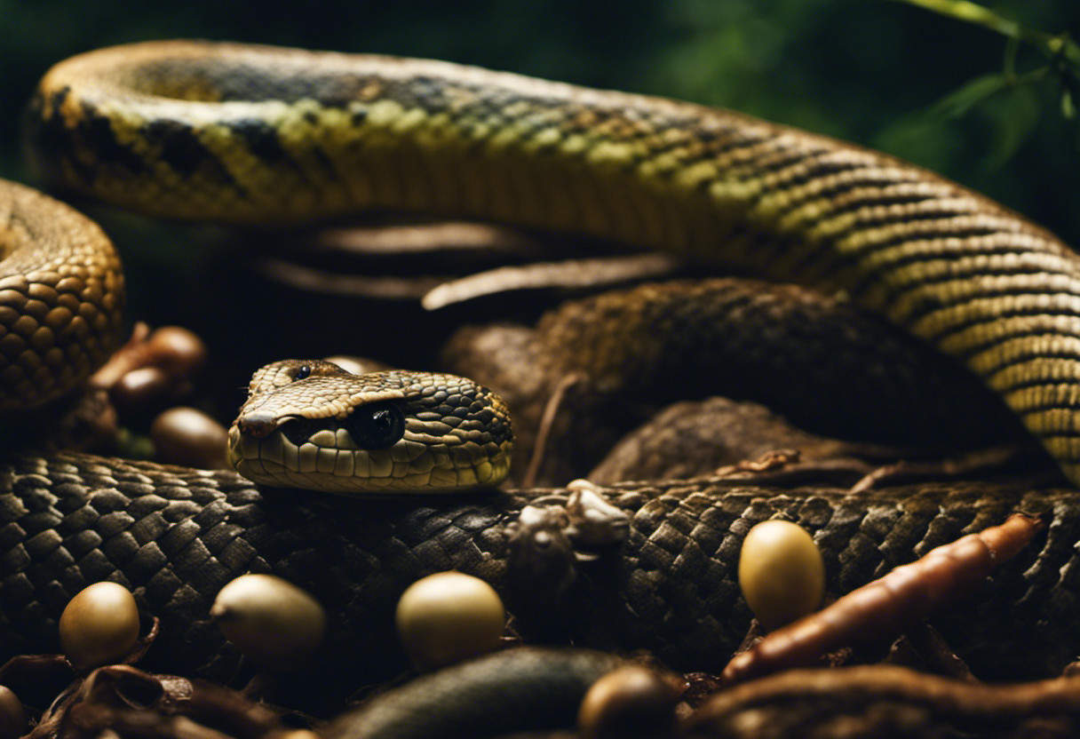 An image showcasing a pregnant snake's diminished appetite
