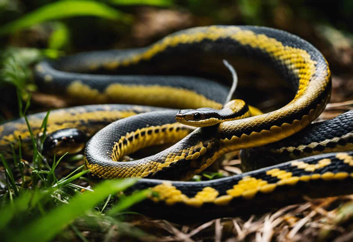 An image showcasing the mesmerizing diversity of non-egg-laying snakes