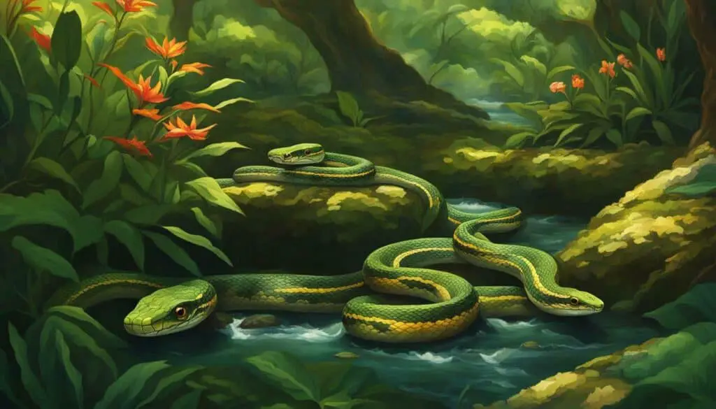 Diurnal Snakes in Natural Habitat