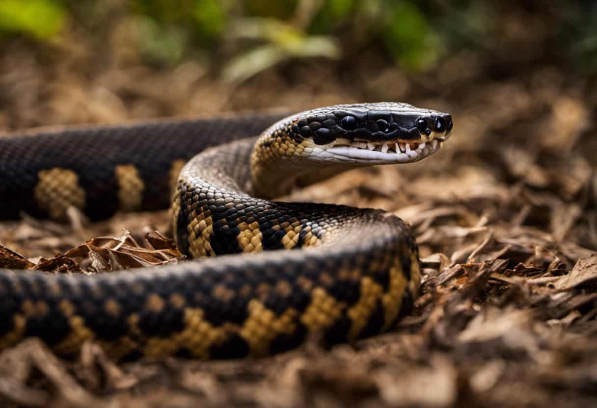 An image capturing the intense defensive behavior of Eastern Hognose Snakes