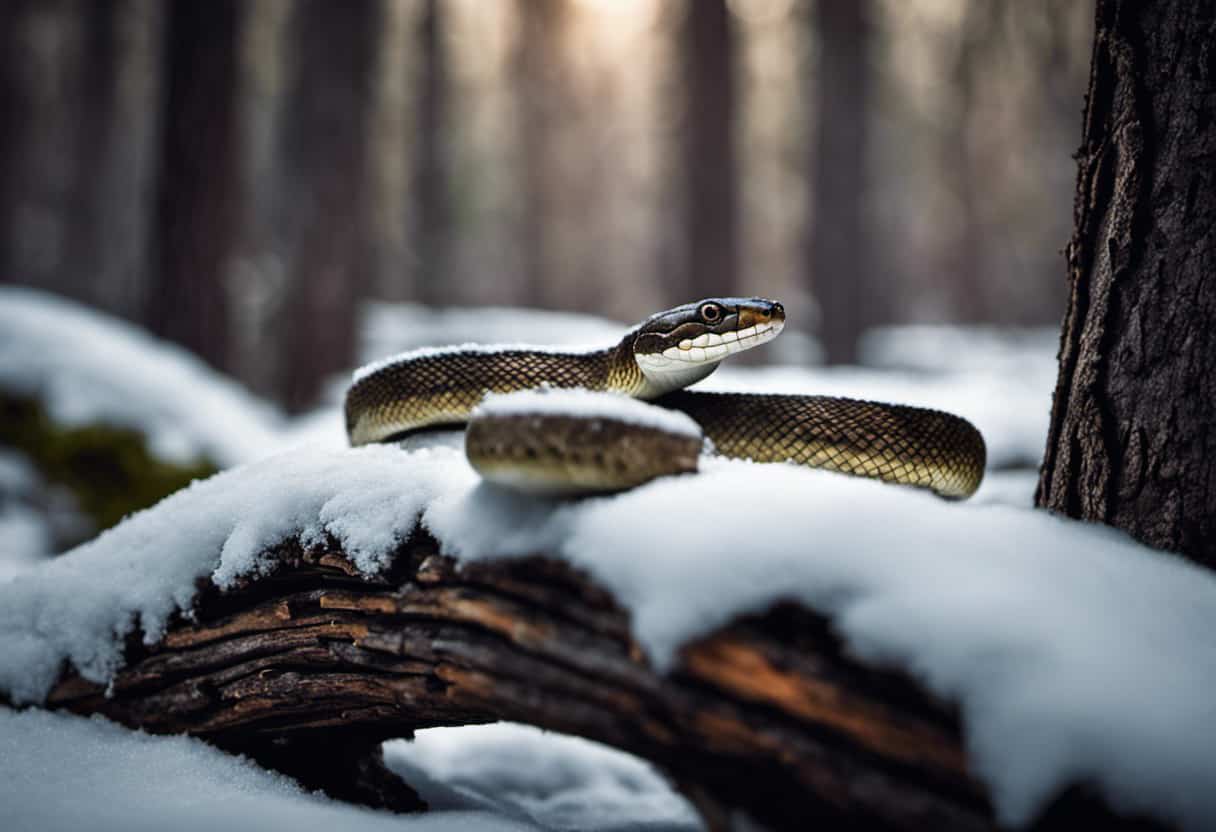 An image capturing the essence of snakes' behavior during winter
