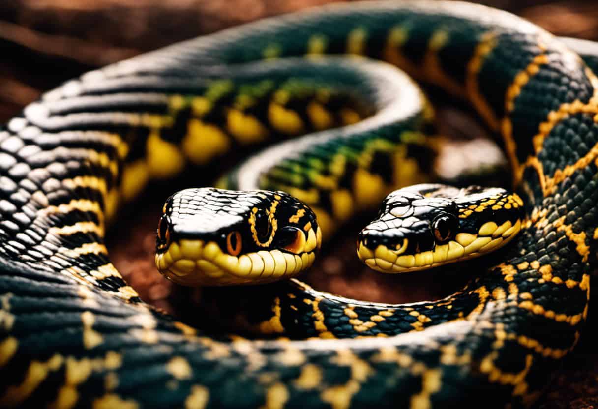 An image showcasing the contrasting sizes and physical features of serpents and snakes