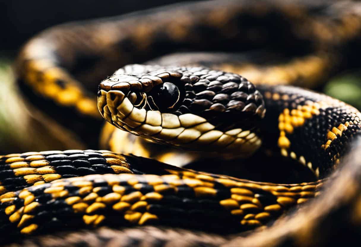 An image showcasing the distinguishing head shapes of venomous and non-venomous snakes