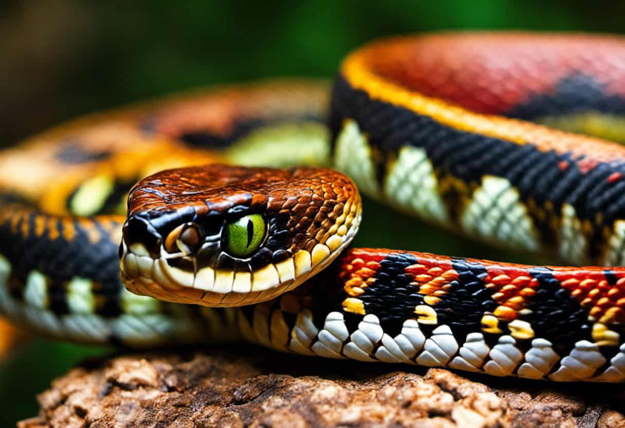 An image capturing the contrasting coloration and markings of venomous and non-venomous snakes