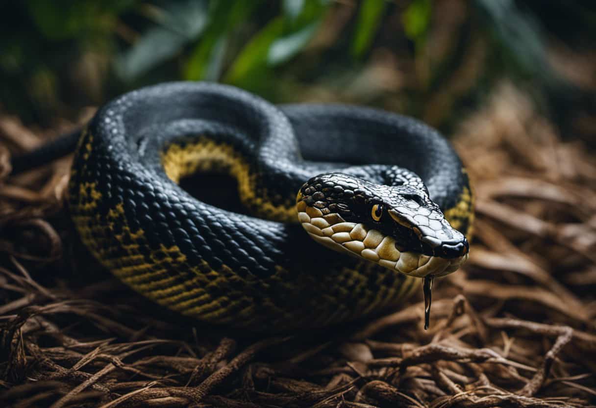 An image showcasing the contrasting venomous traits and fangs of vipers and snakes