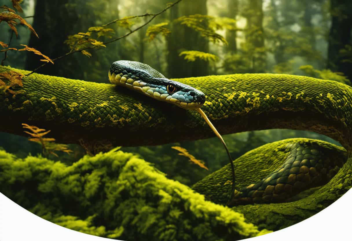 An image showcasing the contrasting habitats and behaviors of vipers and snakes