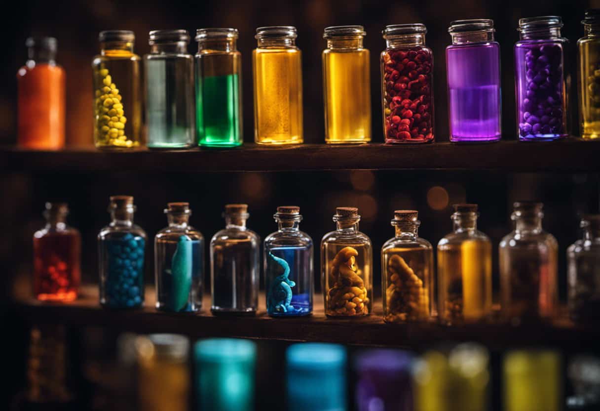 An image showcasing the diverse array of snake venom, featuring colorful vials filled with venom samples, each labeled with the type of snake species it originates from, highlighting the potential of venom as medicine