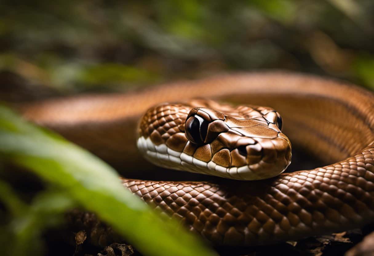 An image capturing the essence of Copperhead snake's habitat and behavior
