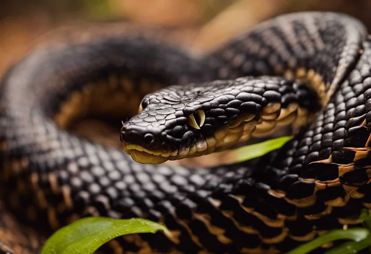 An image showcasing the intricate process of fang development in cottonmouth snakes