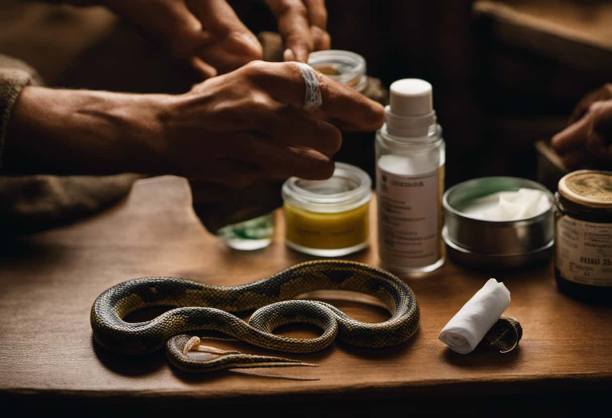 An image showcasing various treatment options for garter snake bites