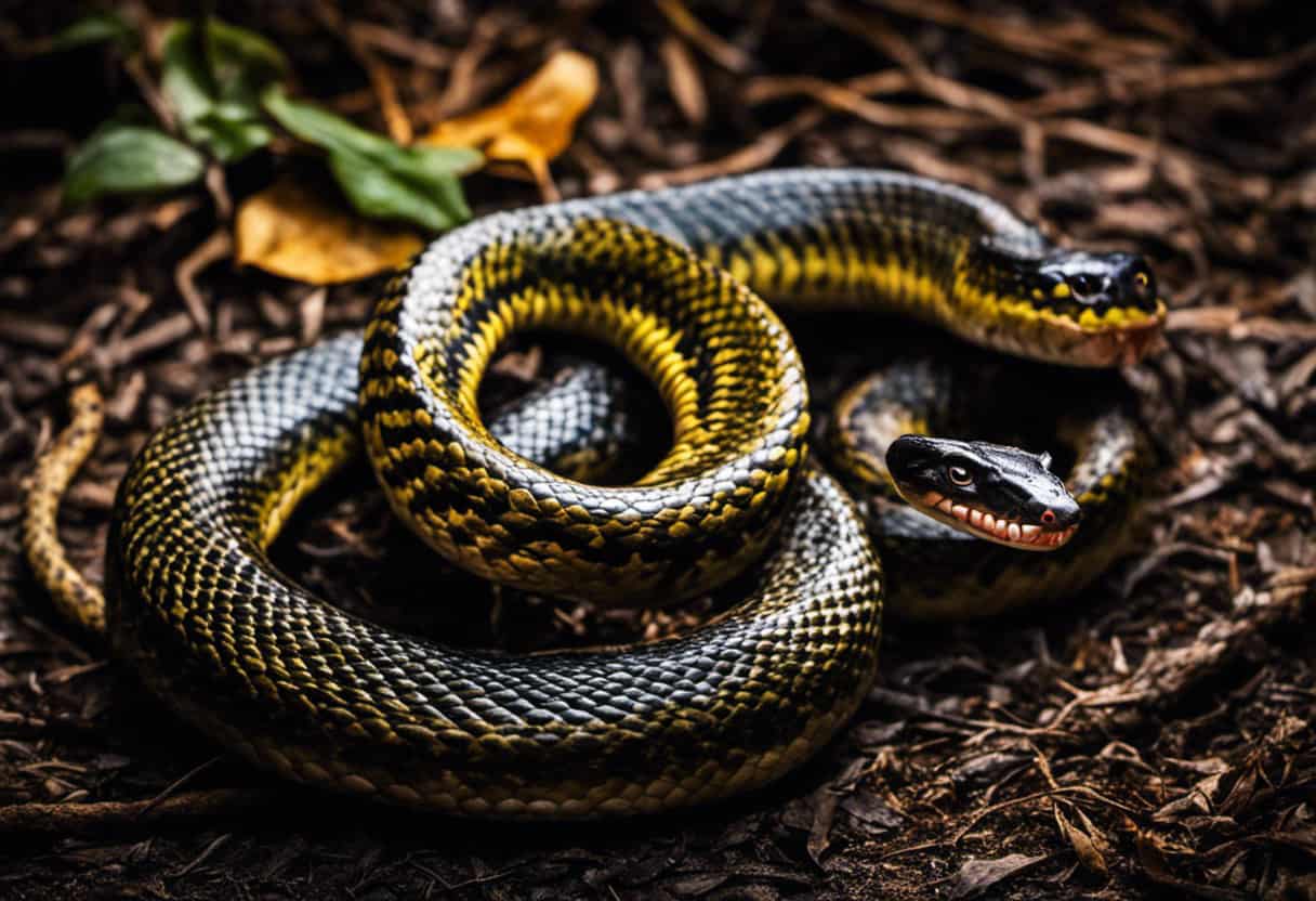 An image showcasing a rat snake's diet and prey