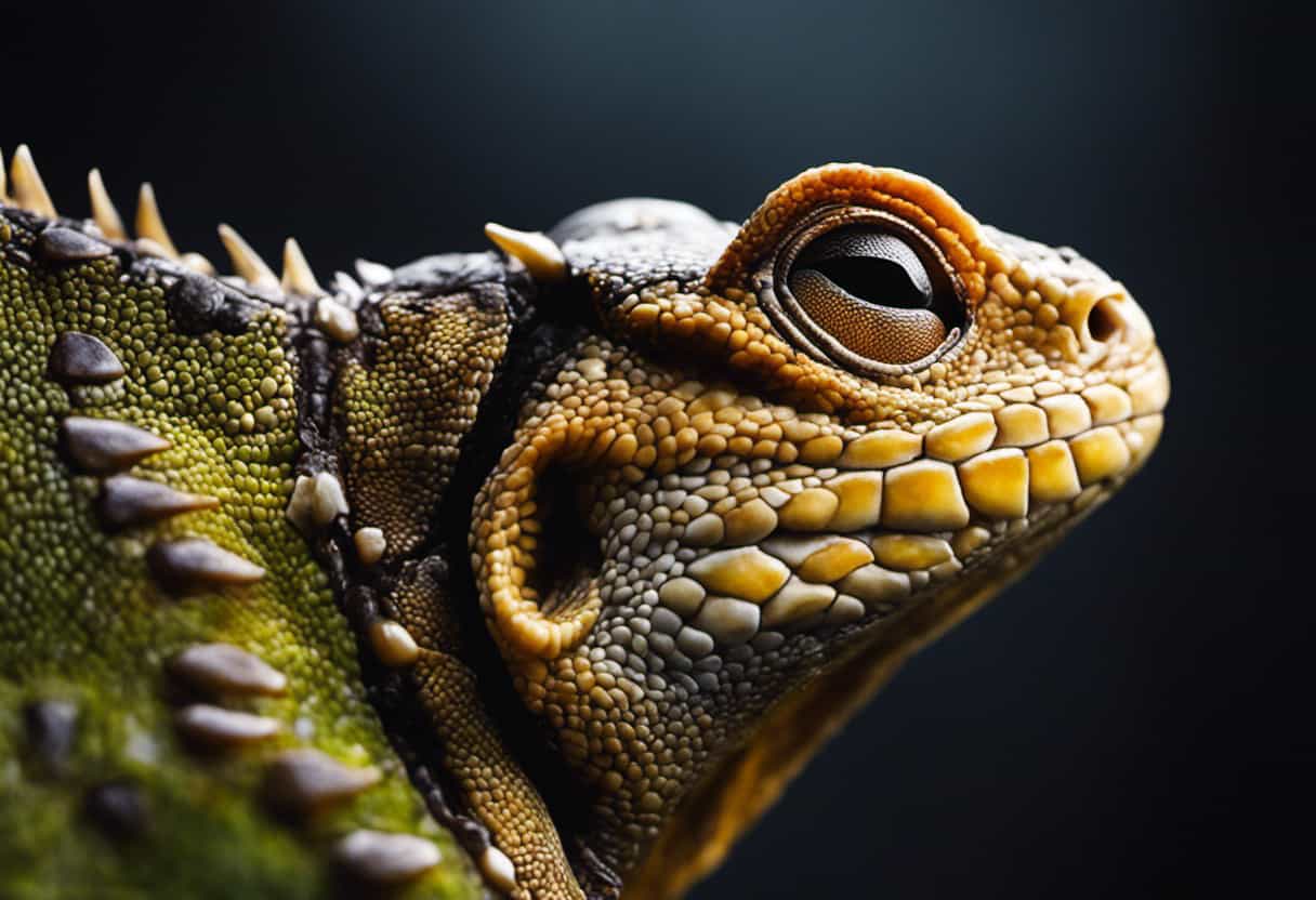 An image showcasing the intricate anatomy of reptile ears