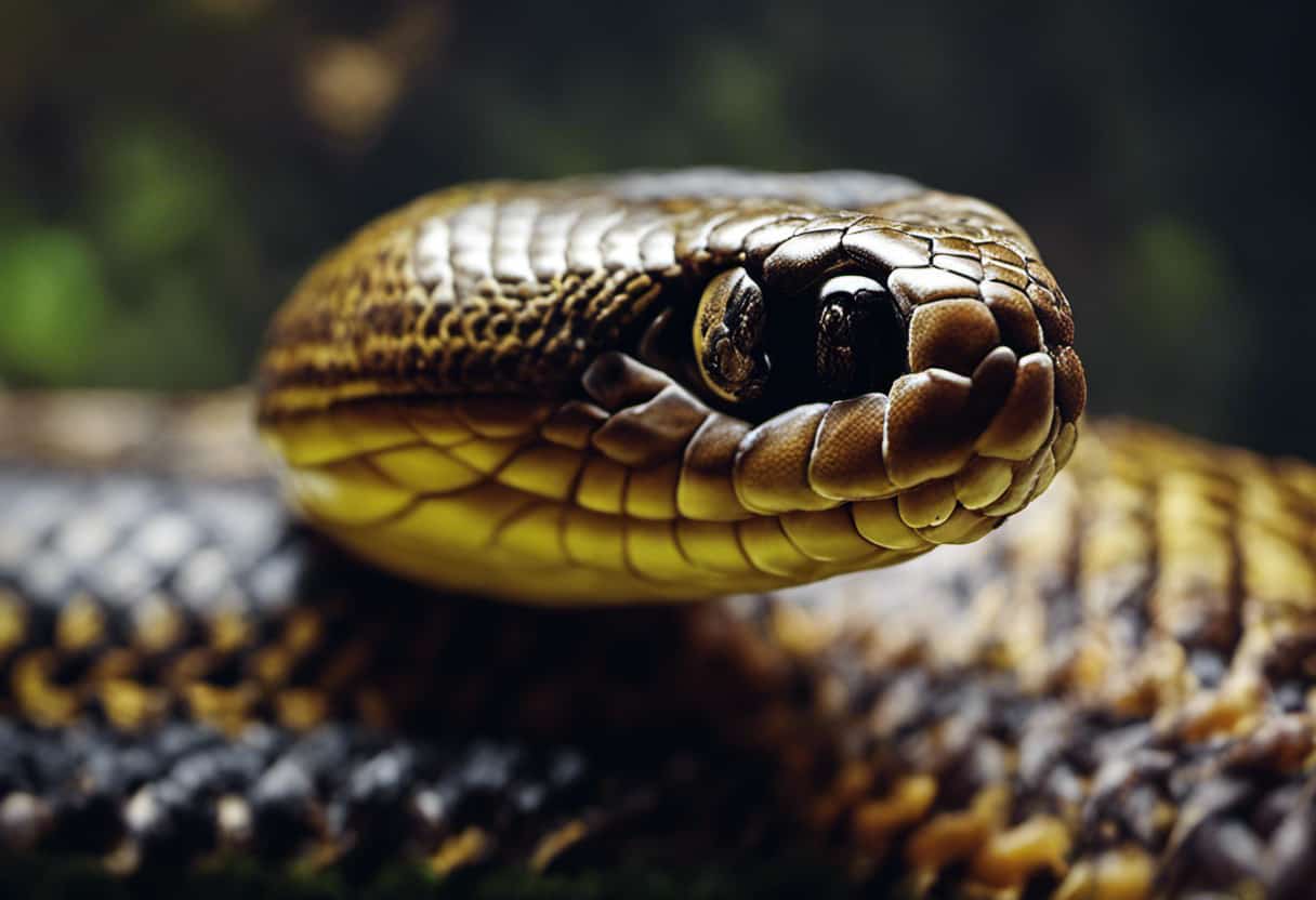 An image showcasing the intricate process of chemical digestion in snakes