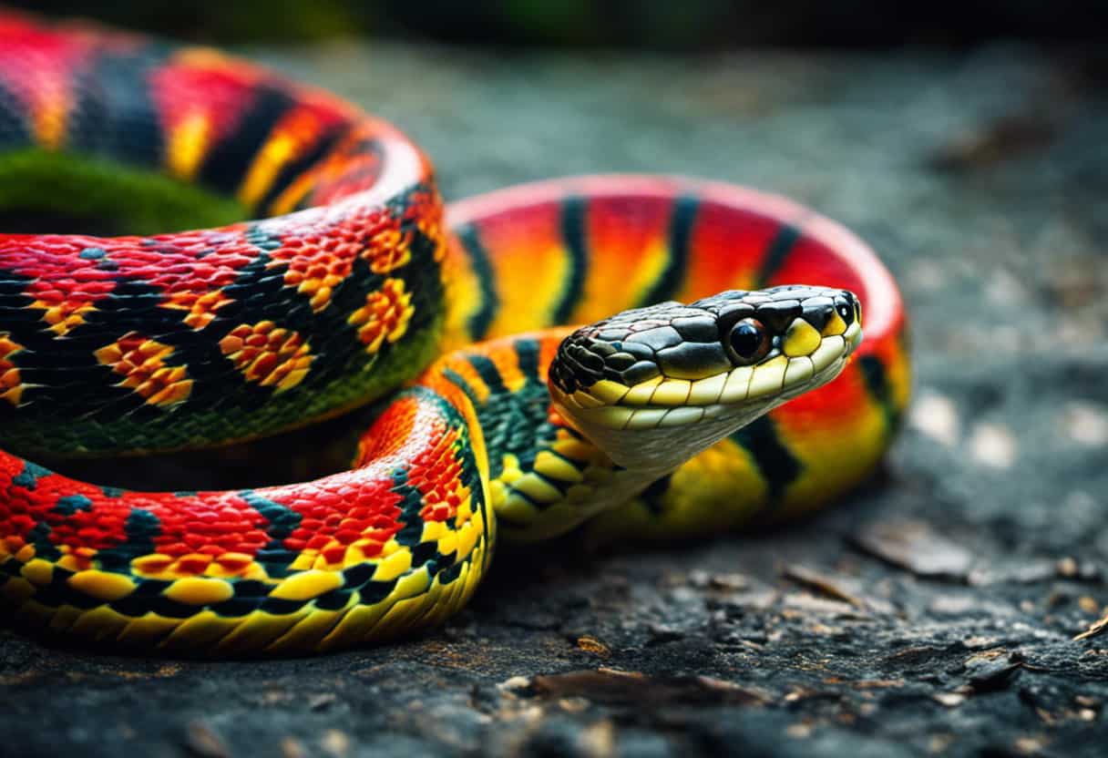 An image depicting a snake shedding its damaged tail while a vibrant, intricate tail gradually regenerates in its place