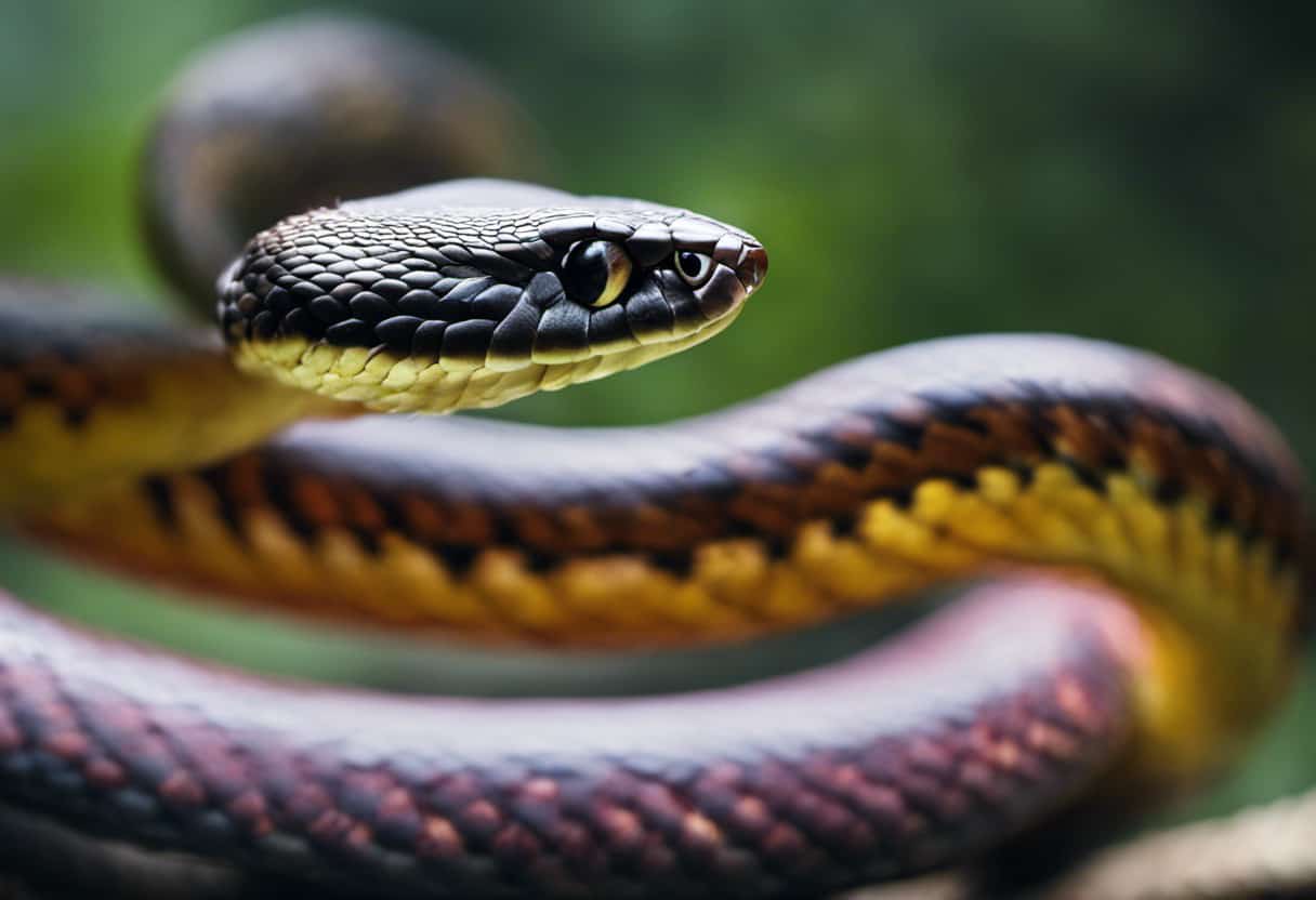 An image showcasing a snake's tail partially regenerating after being injured, highlighting the intricate process of tail regrowth