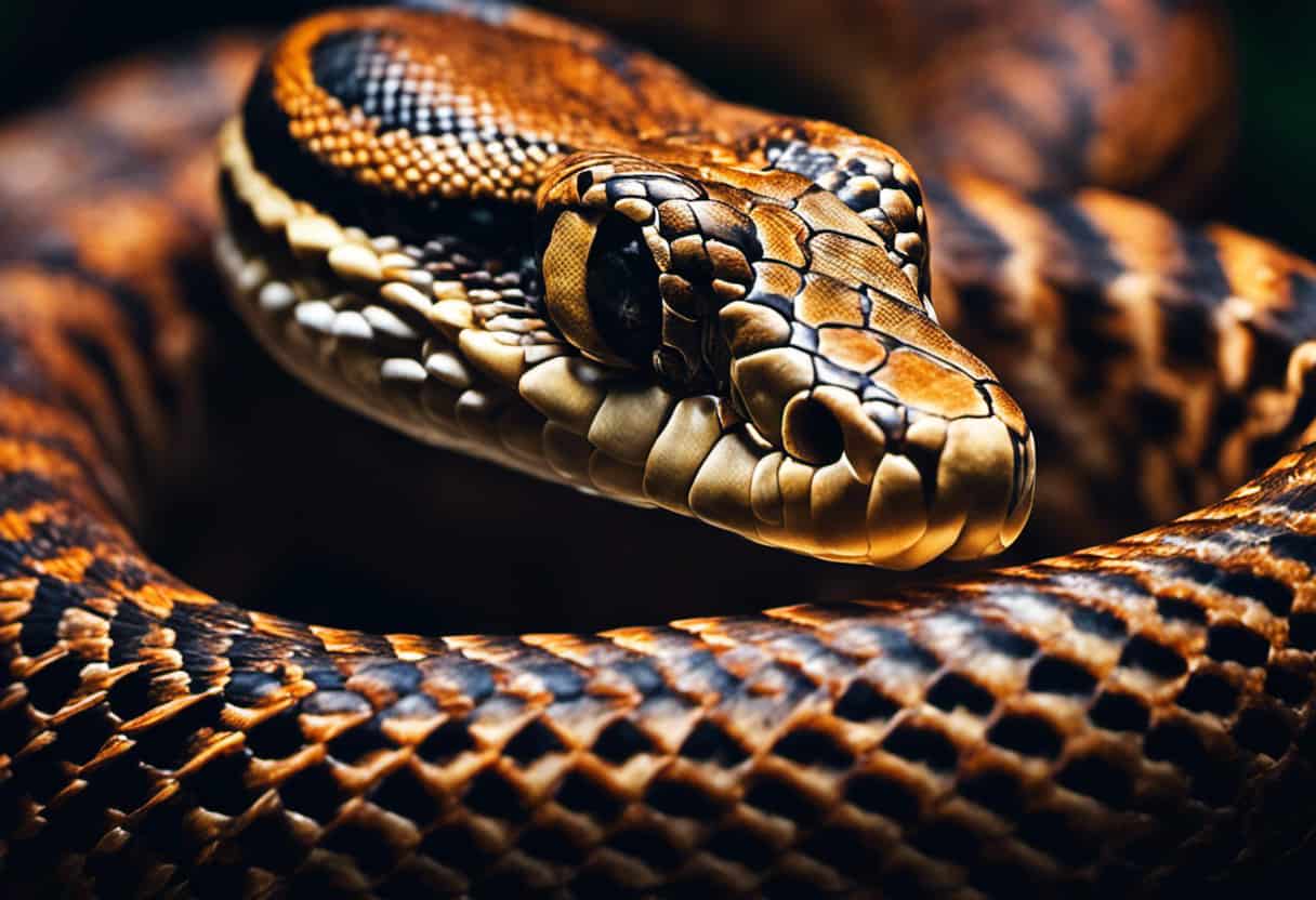 An image depicting the intricate anatomy of snake tails, showcasing the regenerative ability of snakes