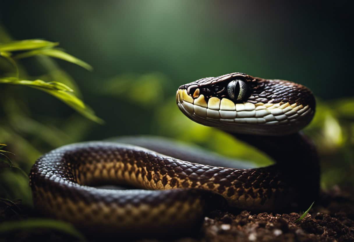 An image showcasing the intricate mechanism of a snake's sense of smell