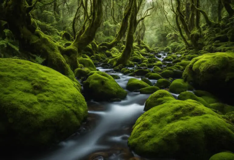 An image showcasing the lush green landscapes of New Zealand, with a clear view of a vibrant forest floor