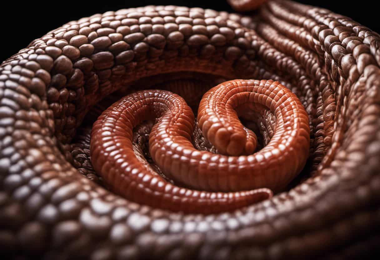 An image illustrating the intricate anatomy of snake intestines
