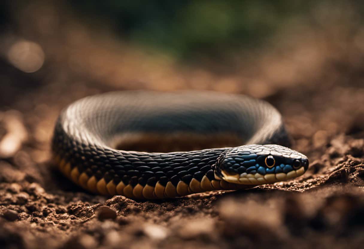 An image capturing a burrowing snake's intricate movement underground