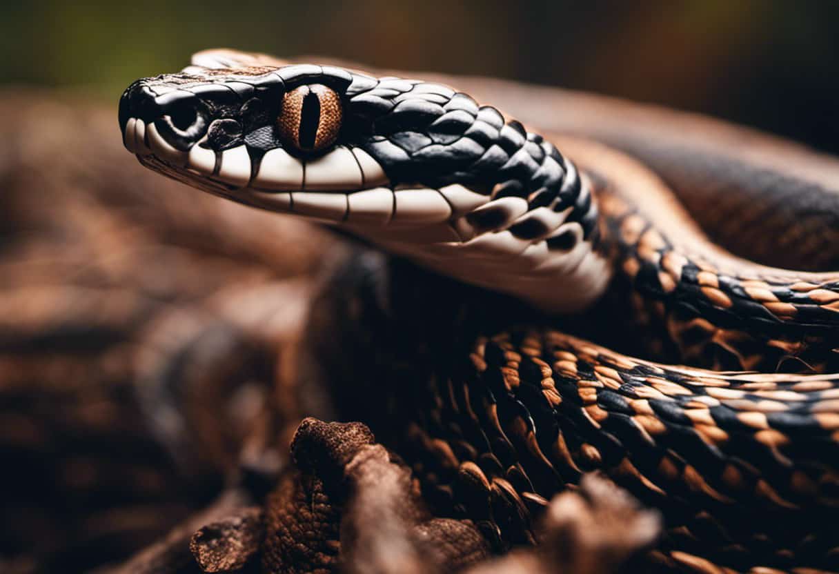 An image showcasing the intricate details of a snake's muscular system, highlighting the flexing and undulating motion of its body as it slithers effortlessly across various terrains