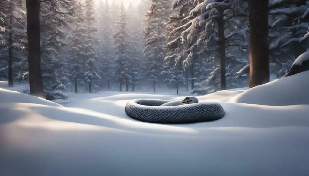 snake in winter