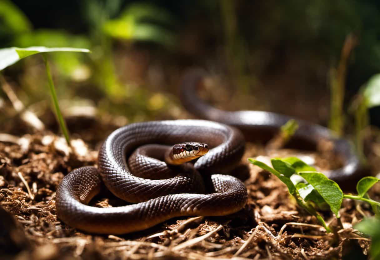 An image capturing the essence of an Eastern Worm Snake's primary diet: earthworms