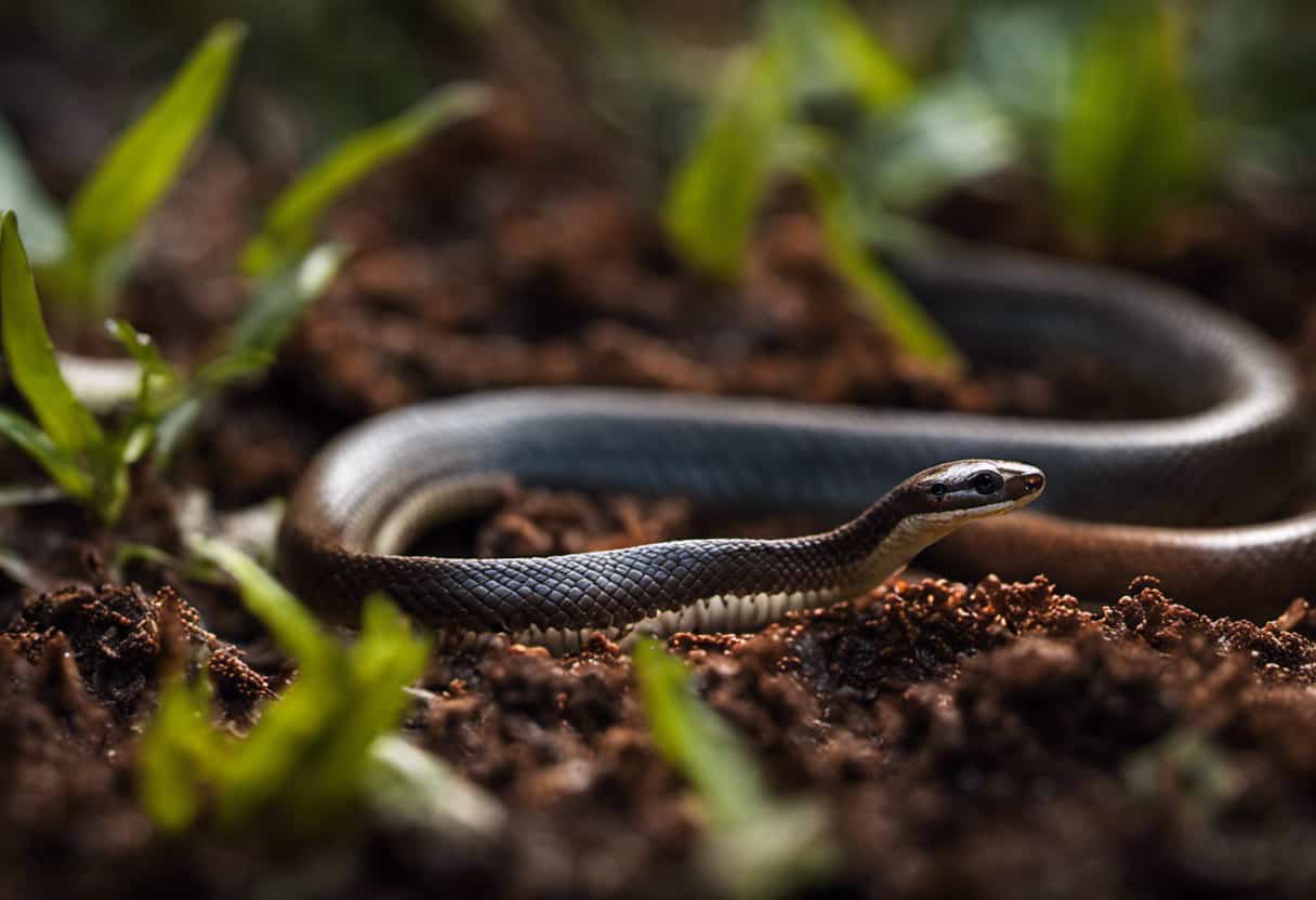 An image capturing the intricate feeding behavior of Eastern Worm Snakes