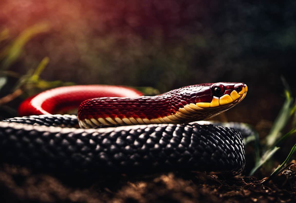 An image showcasing the intense hunting techniques of Red Racer Snakes