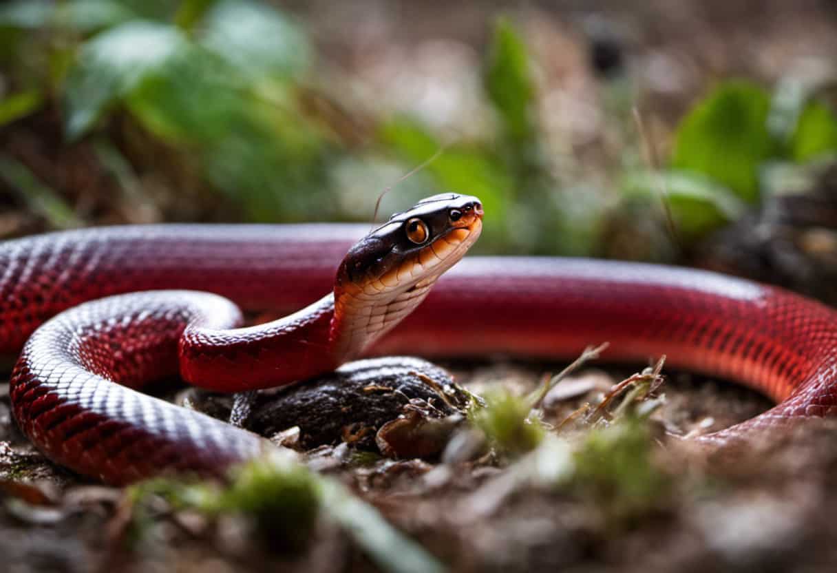 An image showcasing the hunting prowess of red racer snakes