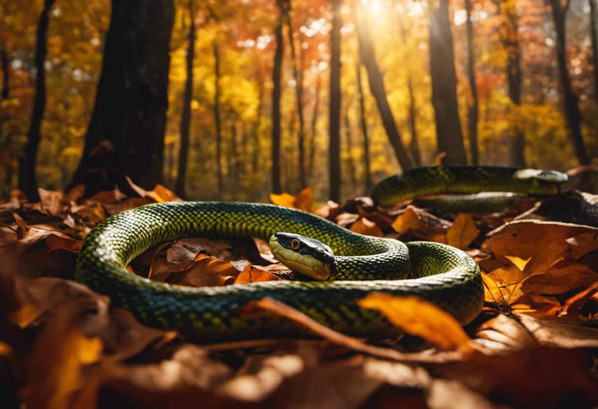 An image showcasing the seasonal variations in snake activity