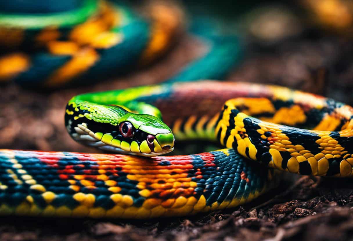 An image showcasing the intriguing phenomenon of self-cannibalism in snakes