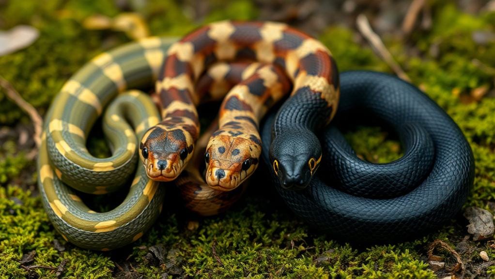 diverse hues in snakes