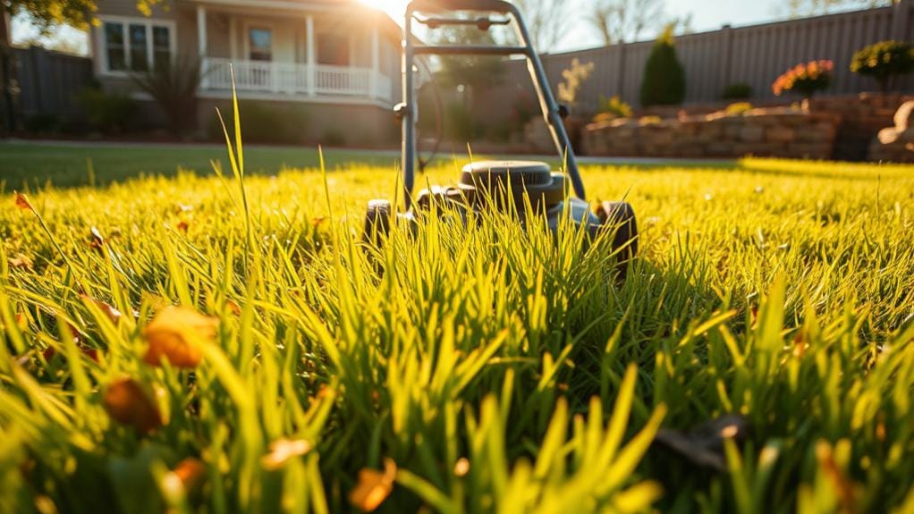 lawn maintenance trim weeds