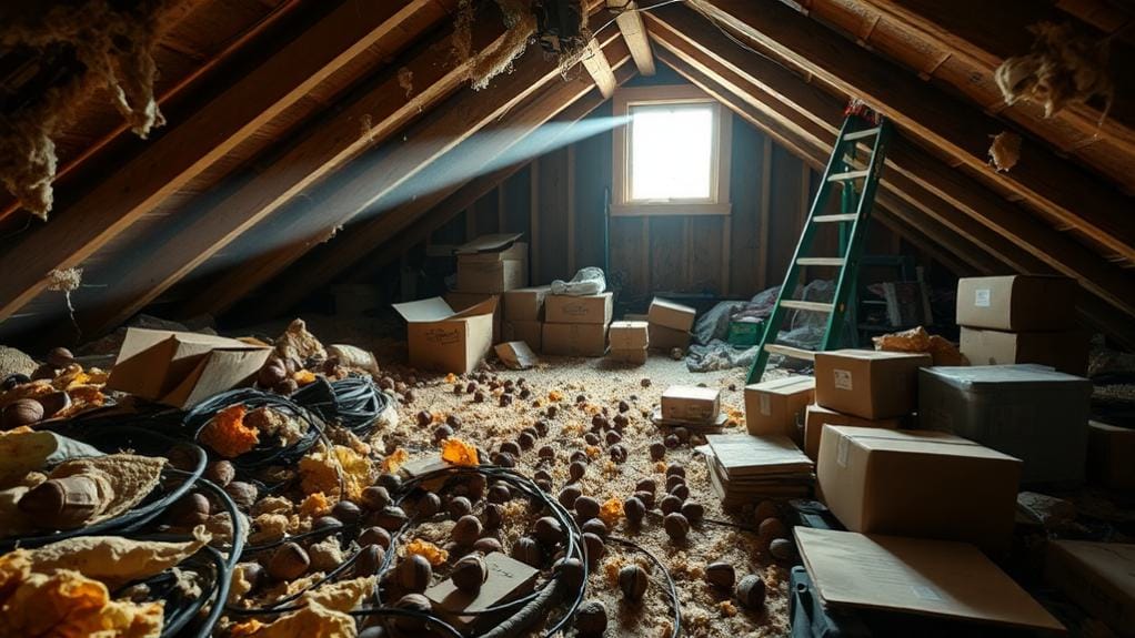 squirrel infestation attic cleanup