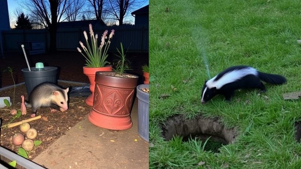 yard pests comparison possums vs skunks