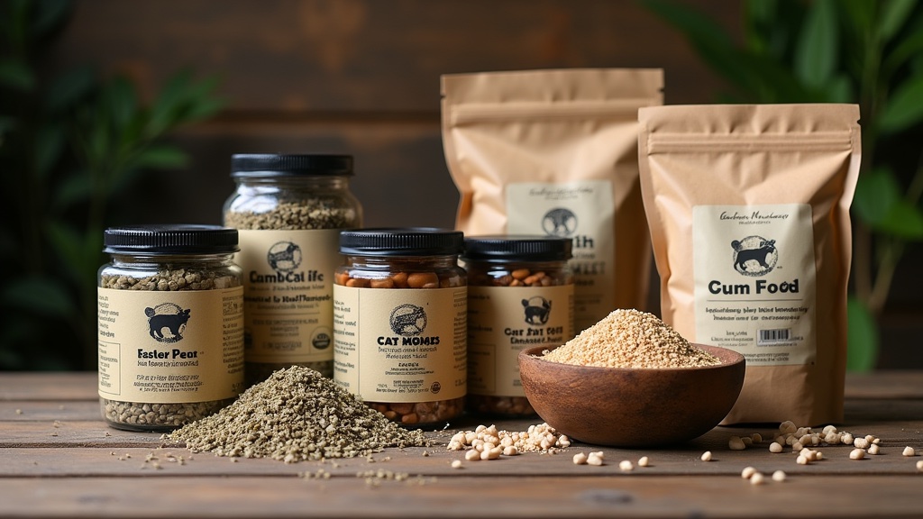 Animal trapping bait and lure products on a wooden table