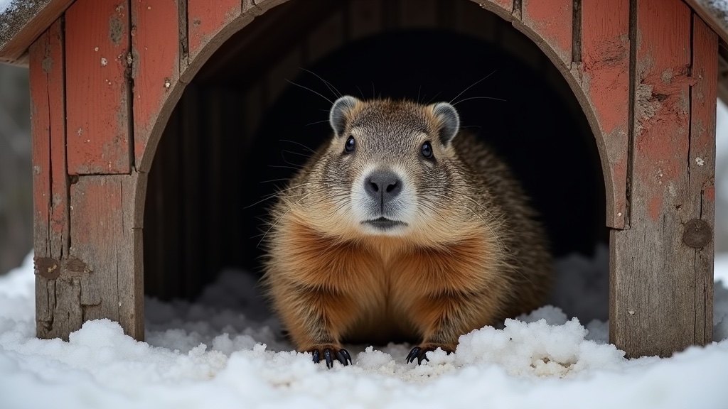 Groundhog under shed