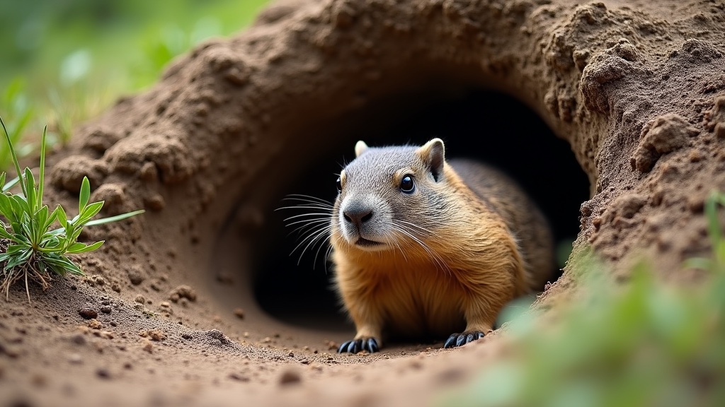 burrow entrance groundhog