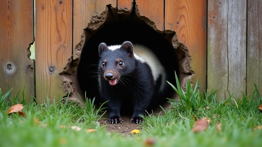How to Find Skunk Entry Points Around Your Home (2026) 3 Skunk hole in fence