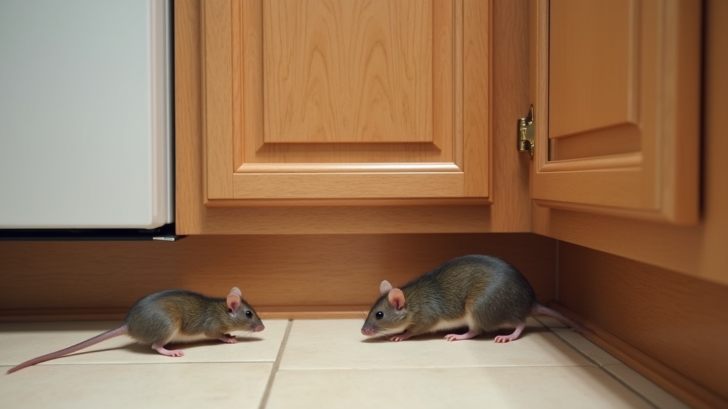 How to Get Rid of Mice in Your House: Complete Guide (2026) 4 Mouse traps placed along kitchen baseboard