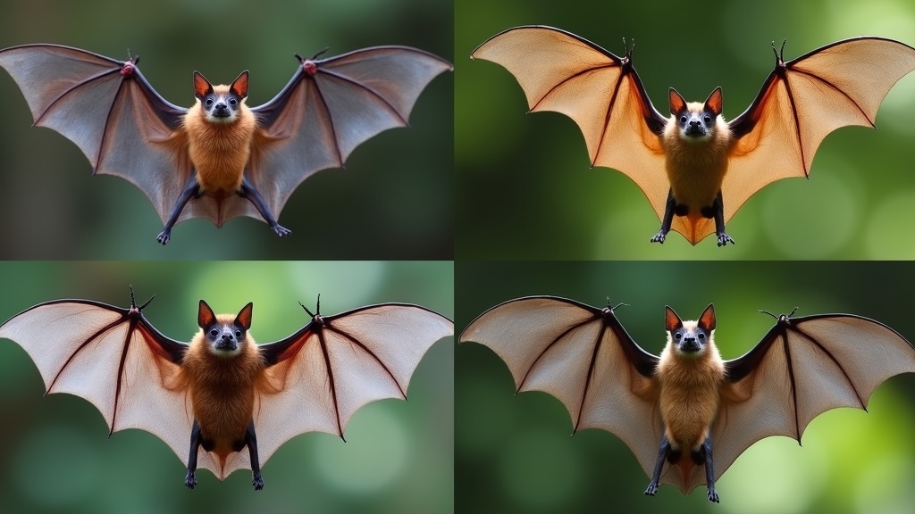 Four North American bat species in flight comparison