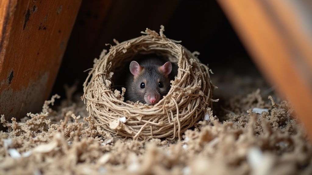 Rat and Mouse Nest Identification Guide (2026) 10 Rodent nest of shredded paper in attic
