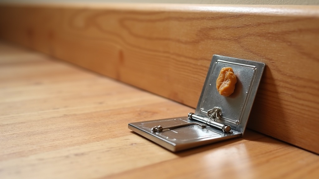 Rat and Mouse Trapping Tips: Proven Techniques (2026) 2 Snap trap with bait along baseboard
