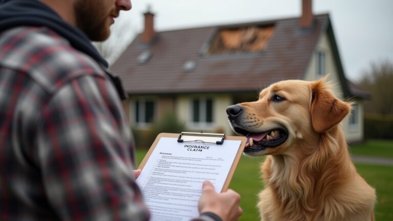 Does Homeowners Insurance Cover Wildlife Damage? (2026 Guide) 6 Homeowner inspecting roof damage with insurance claim form